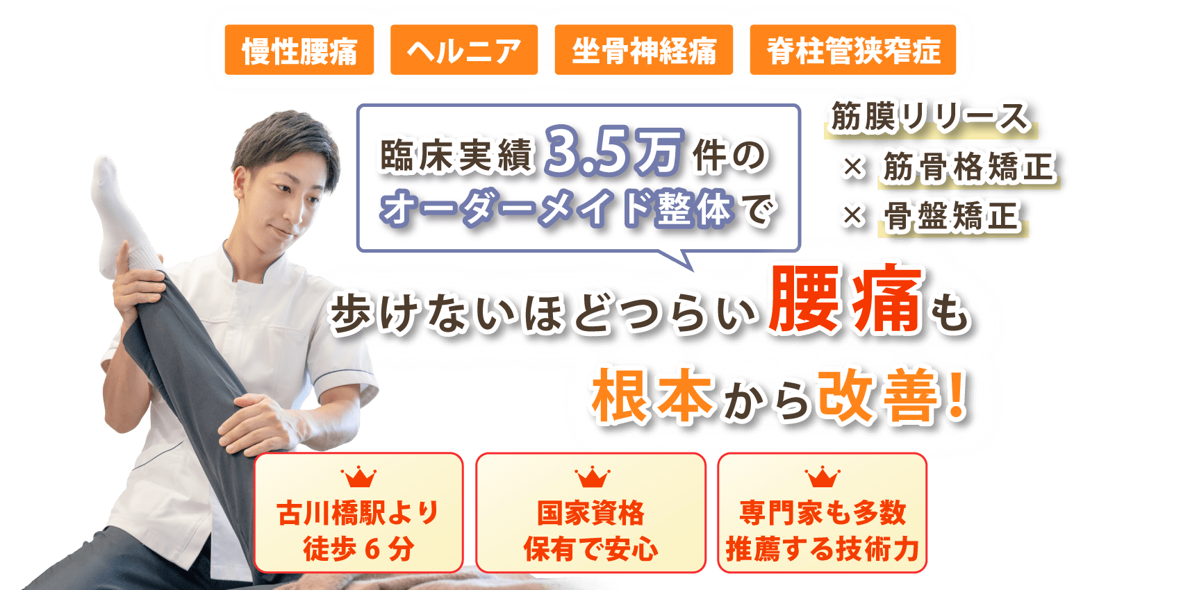 門真市で腰痛の改善ならピース整骨院 古川橋院